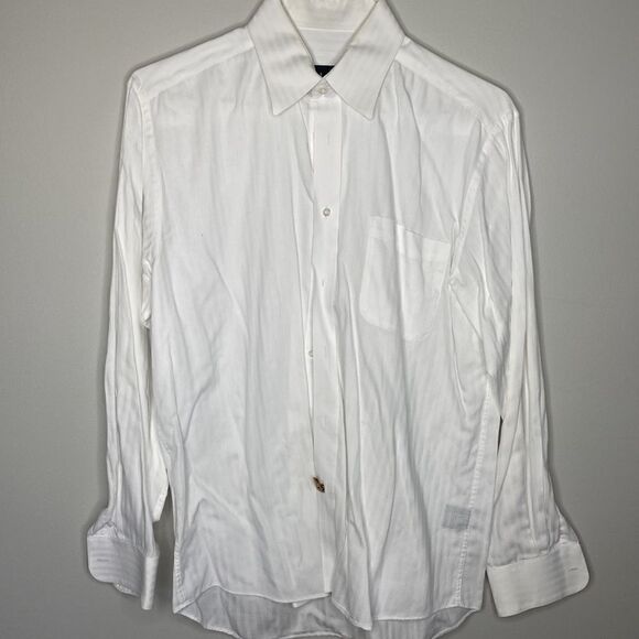 Mens Medium White Nicole Miller Dress Button Up Shirt Medium - Picture 1 of 4